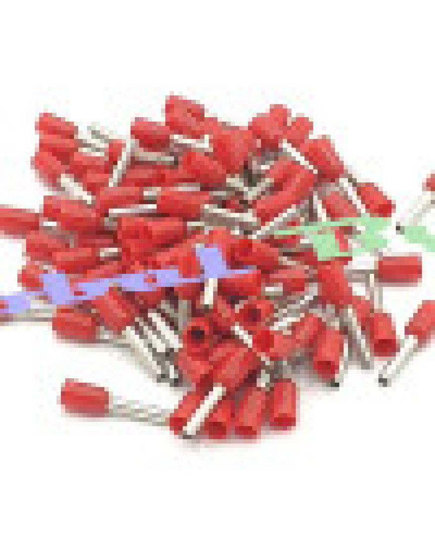 Crimp Terminal for 0.3 to 1 Sq mm Wire(Pack of 100pce)  (Red)